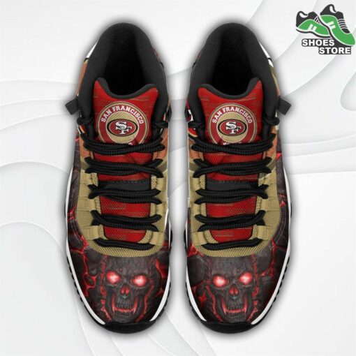 san francisco 49ers logo lava skull j11 shoes casual sneakers 2 uza47g