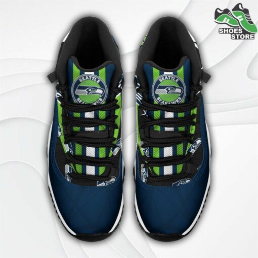Seattle Seahawks Logo J11 Shoes, Casual Sneakers