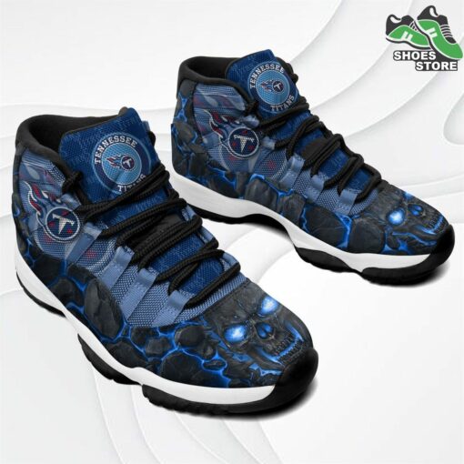 Tennessee Titans Logo Lava Skull J11 Shoes, Casual Sneakers