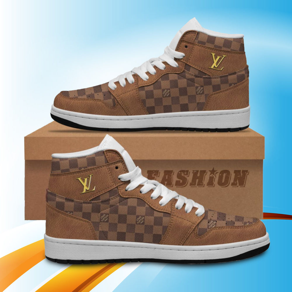 Louis Vuitton Lv Air Jordan 1 High Top Sneakers
