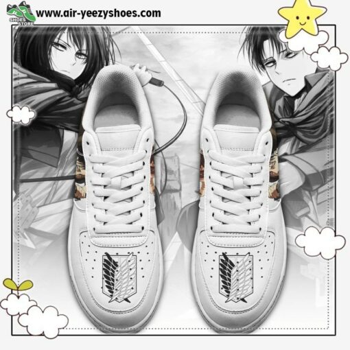 Levi And Mikasa Ackerman Air Shoes AOT Custom Anime Sneakers