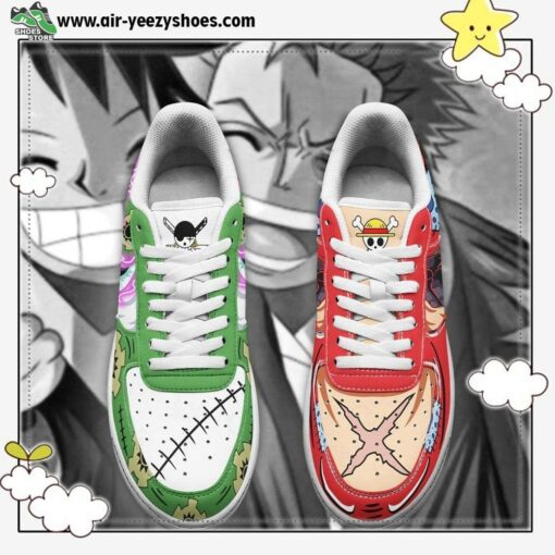 Luffy and Zoro Air Sneakers Custom Wano Arc Haki One Piece Shoes