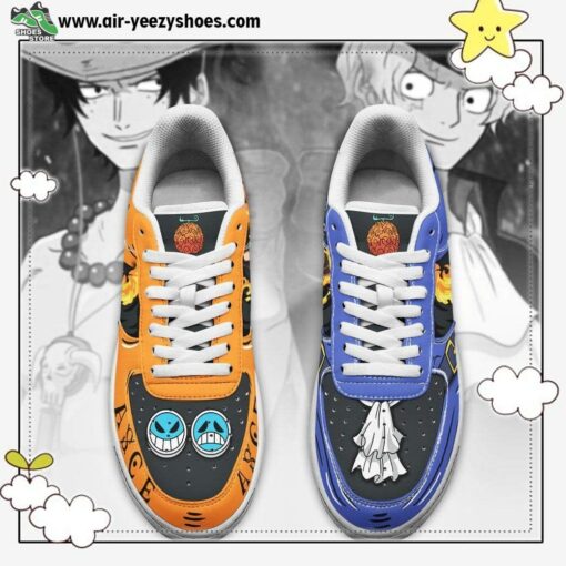 Portgas Ace And Sabo Air Sneakers Custom Mera Mera One Piece Anime Shoes