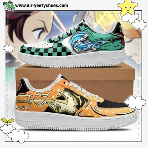 Tanjiro And Zenitsu Air Sneakers Custom Breathing Demon Slayer Anime Shoes