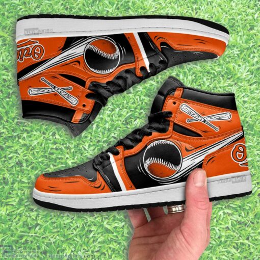 Baltimore Orioles Jordan 1 High Sneaker Boots For Fans Sneakers
