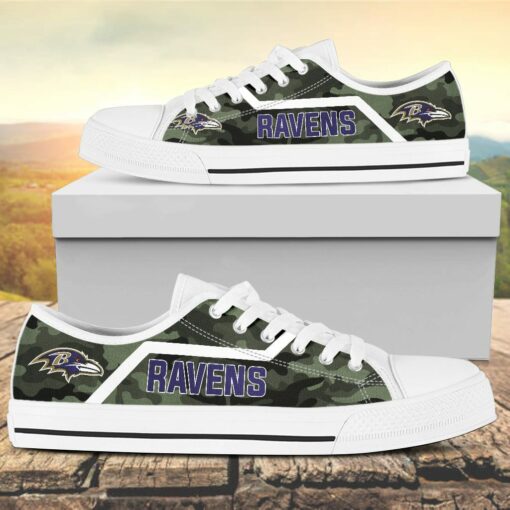 Camouflage Baltimore Ravens Canvas Low Top Shoes