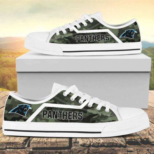 Camouflage Carolina Panthers Canvas Low Top Shoes
