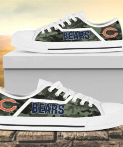 Camouflage Chicago Bears Canvas Low Top Shoes