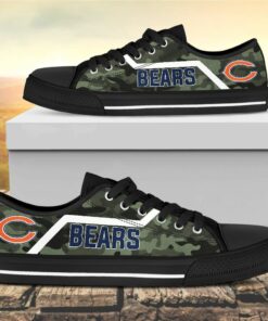Camouflage Chicago Bears Canvas Low Top Shoes