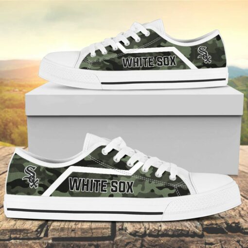 Camouflage Chicago White Sox Canvas Low Top Shoes