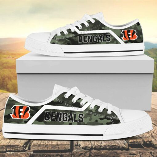 Camouflage Cincinnati Bengals Canvas Low Top Shoes