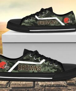 Camouflage Cleveland Browns Canvas Low Top Shoes