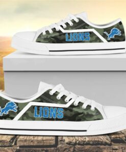 Camouflage Detroit Lions Canvas Low Top Shoes