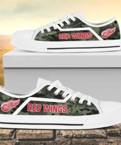 Camouflage Detroit Red Wings Canvas Low Top Shoes
