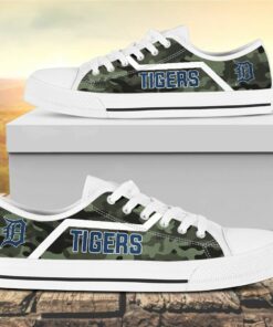 Camouflage Detroit Tigers Canvas Low Top Shoes