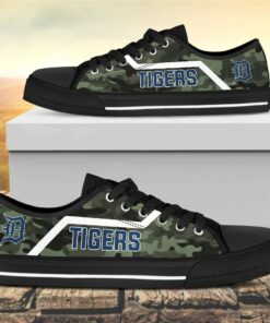 Camouflage Detroit Tigers Canvas Low Top Shoes