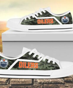 Camouflage Edmonton Oilers Canvas Low Top Shoes