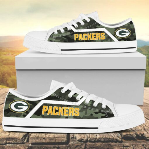 Camouflage Green Bay Packers Canvas Low Top Shoes