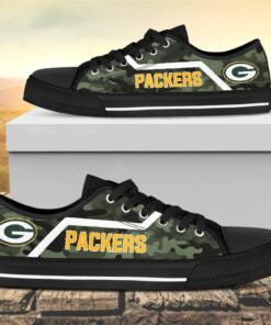 Camouflage Green Bay Packers Canvas Low Top Shoes