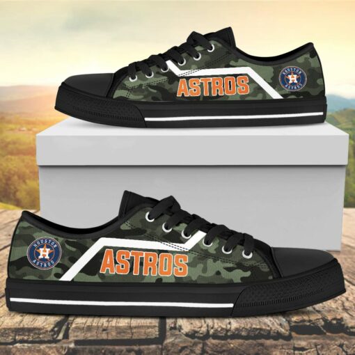 Camouflage Houston Astros Canvas Low Top Shoes