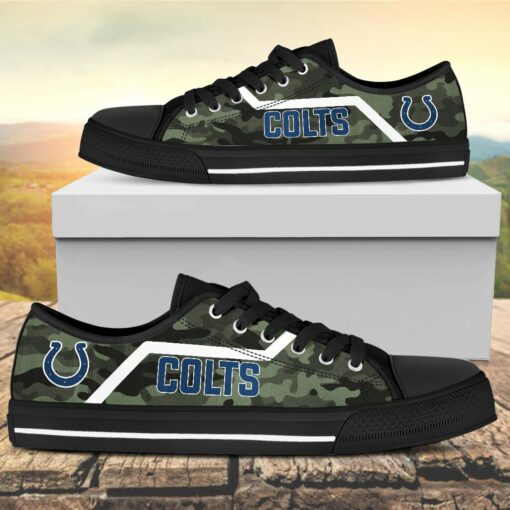 Camouflage Indianapolis Colts Canvas Low Top Shoes