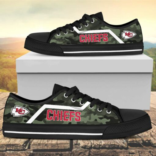 Camouflage Kansas City Chiefs Canvas Low Top Shoes