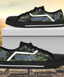 Camouflage Milwaukee Brewers Canvas Low Top Shoes