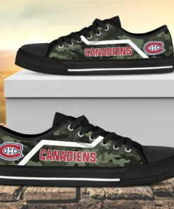 Camouflage Montreal Canadiens?Canvas Low Top Shoes