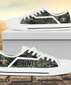 Camouflage New Orleans Saints Canvas Low Top Shoes