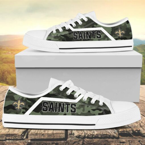 Camouflage New Orleans Saints Canvas Low Top Shoes