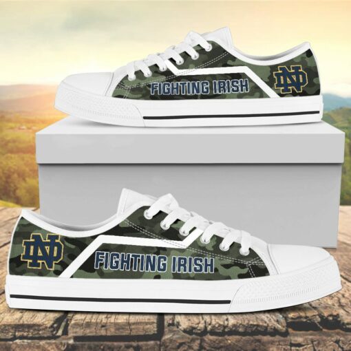 Camouflage Notre Dame Fighting Irish Canvas Low Top Shoes