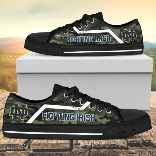 Camouflage Notre Dame Fighting Irish Canvas Low Top Shoes