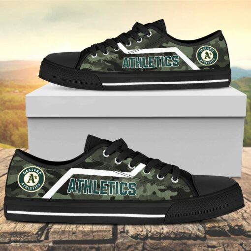 Camouflage Oakland Athletics Canvas Low Top Shoes