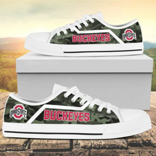 Camouflage Ohio State Buckeyes Canvas Low Top Shoes