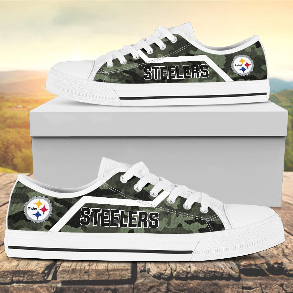 Camouflage Pittsburgh Steelers Canvas Low Top Shoes