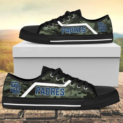 Camouflage San Diego Padres Canvas Low Top Shoes