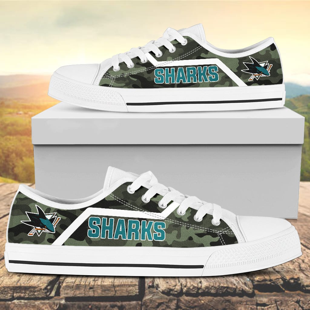 Camouflage San Jose Sharks Canvas Low Top Shoes