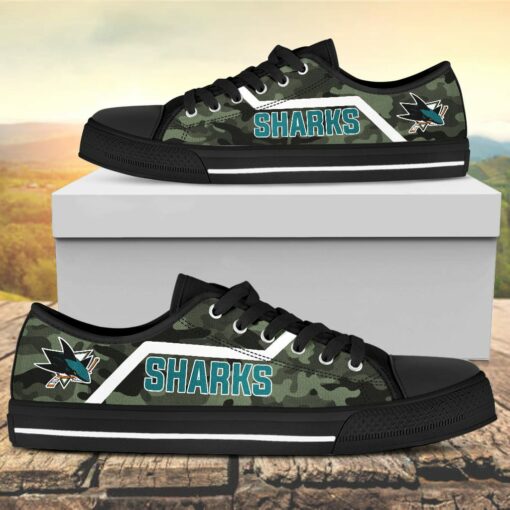 Camouflage San Jose Sharks Canvas Low Top Shoes
