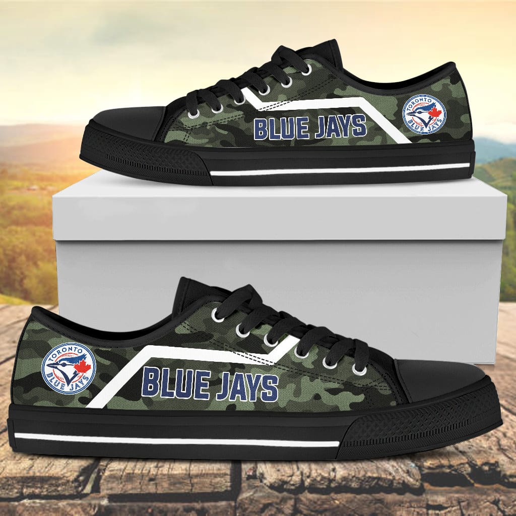 Camouflage Toronto Blue Jays Canvas Low Top Shoes