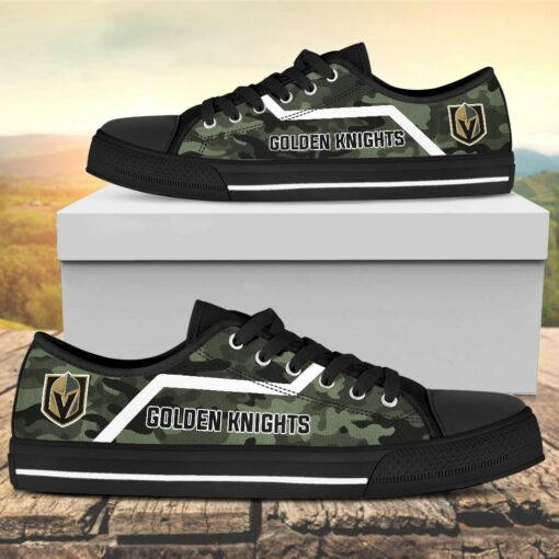 Camouflage Vegas Golden Knights Canvas Low Top Shoes