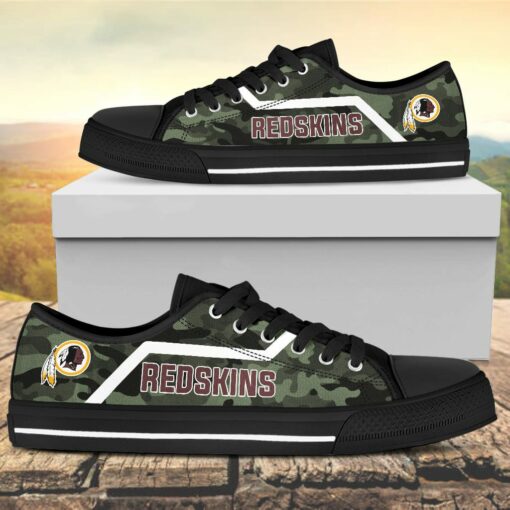 Camouflage Washington Redskins Canvas Low Top Shoes