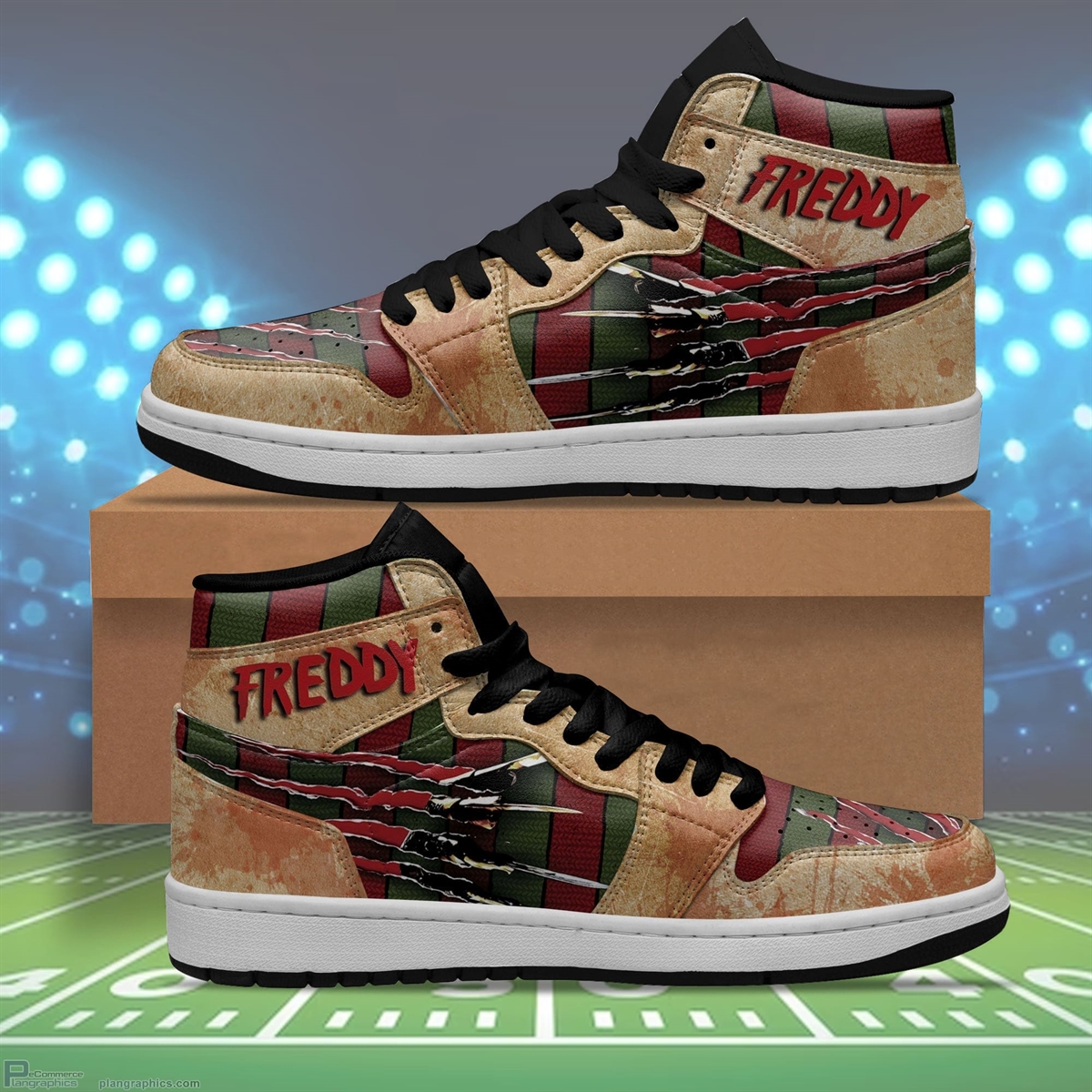Freddy Krueger Air Jordan 1 High Sneaker Boots A Nightmare on Elm Street Sneakers