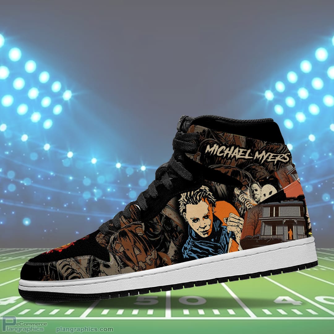 Michael Myers Jordan 1 High Sneaker Boots Horror Fans Sneakers