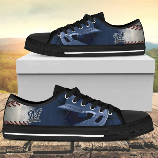 Milwaukee Brewers Canvas Low Top Shoes
