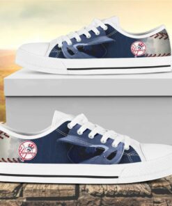 new york yankees canvas low top shoes 3 lu96ld