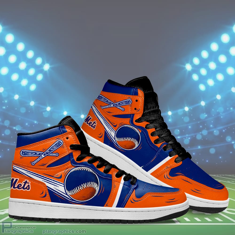 NY Mets Jordan 1 High Sneaker Boots For Fans Sneakers
