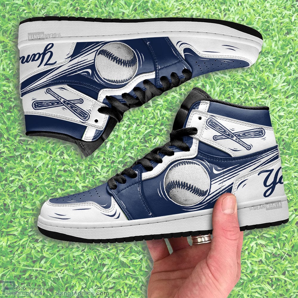 NY Yankees Jordan 1 High Sneaker Boots For Fans Sneakers
