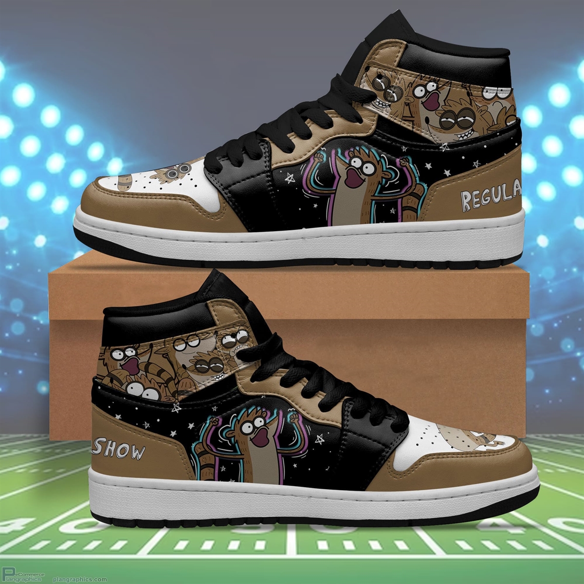Regular Show Rigby Jordan 1 High Sneaker Boots Sneakers For Cartoon Fans