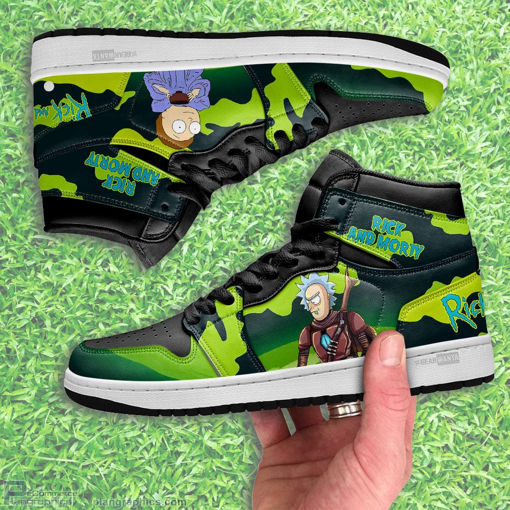 Rick and Morty Crossover Star Wars Air Jordan 1 Highs Sneakers Custom Shoes