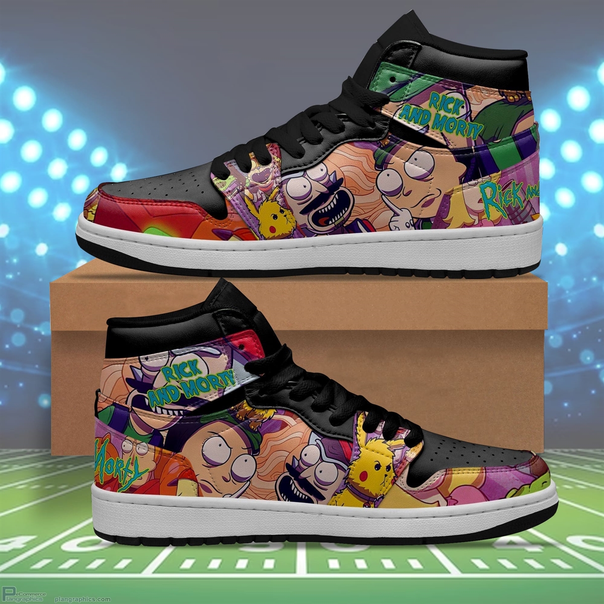 Rick and Morty Crossover Super Mario Air Jordan 1 Highs Sneakers Custom Shoes